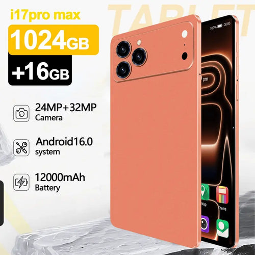 A17 Pro แท็บเล็ต 1024GB 16GB RAM กล้อง 24MP+32MP แบตเตอรี่ 12000mAh ใช้งานได้ยาวนาน เหมาะสำหรับงานทั่วไป เล่นโซเชียล ดูหนัง หรือใช้เป็นเครื่องสำรอง
