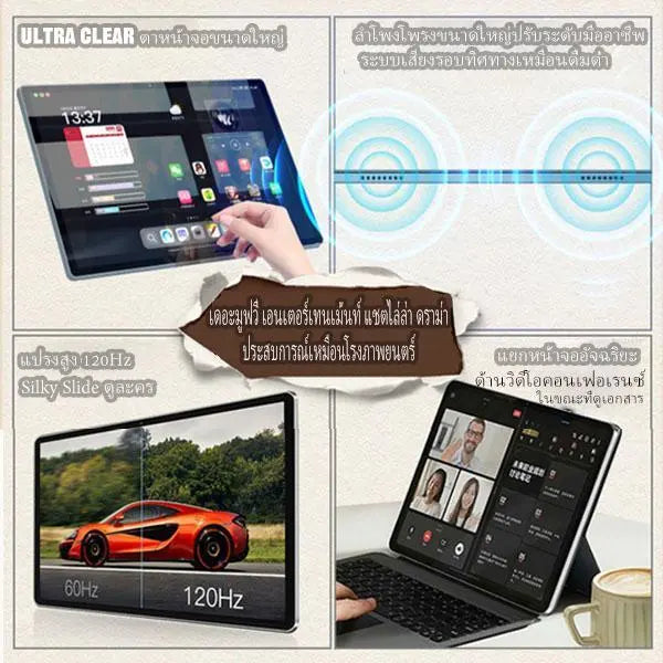 A17 Pro แท็บเล็ต 1024GB 16GB RAM กล้อง 24MP+32MP แบตเตอรี่ 12000mAh ใช้งานได้ยาวนาน เหมาะสำหรับงานทั่วไป เล่นโซเชียล ดูหนัง หรือใช้เป็นเครื่องสำรอง